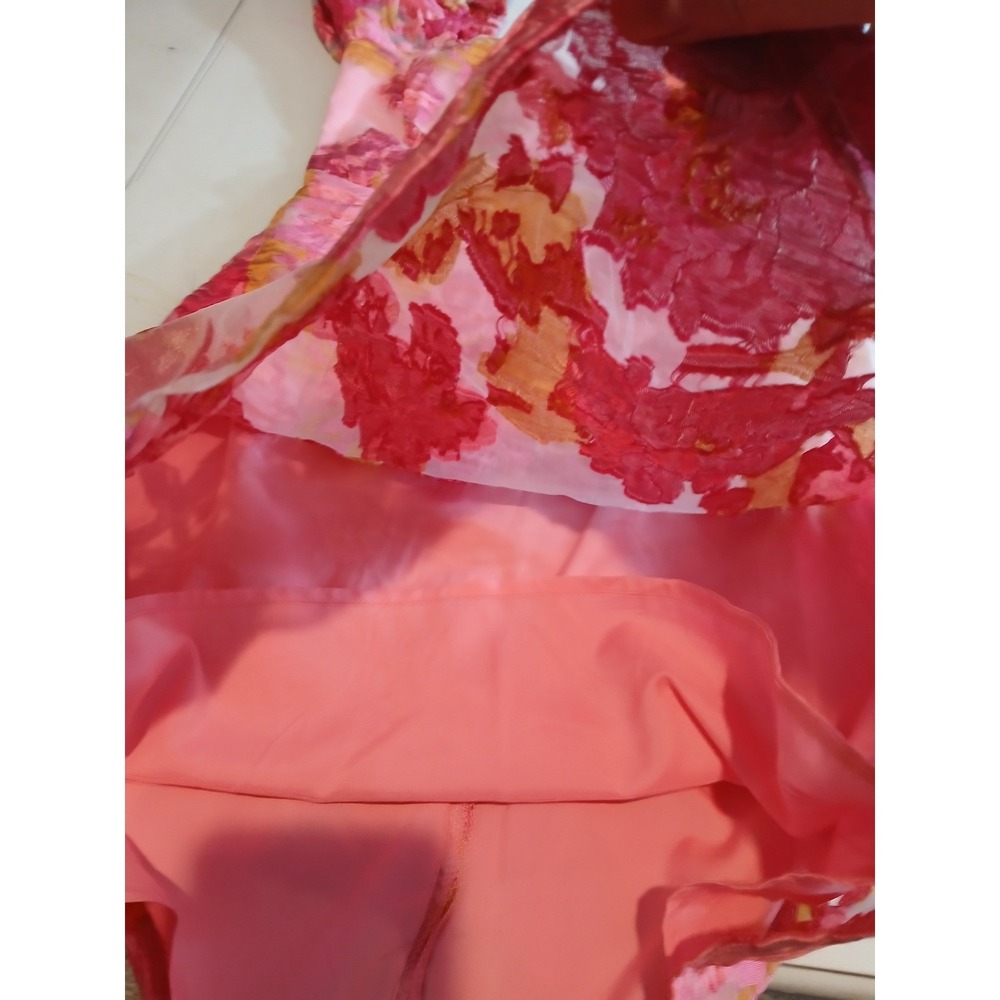 Lulus Corset Pink Floral Puff Mesh Sleeve Off Shoulder Mini Dress Milkmaid NWT - Picture 13 of 15